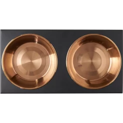 Frisco Copper Stainless Steel Elevated Foldable Double Dog & Cat Bowls -Frisco Shop 253060 PT4. AC SS1800 V1616595727
