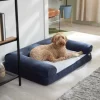 Frisco Faux Felt Orthopedic Sofa Bolster Dog Bed W/Removable Cover