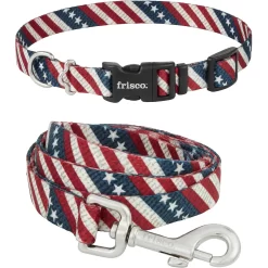 Frisco American Flag Polyester Dog Leash & Frisco American Flag Polyester Dog Collar