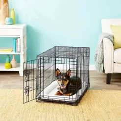 Frisco Fold & Carry Single Door Collapsible Wire Dog Crate & Frisco Quilted Dog Crate Mat -Frisco Shop 255493 PT2. AC SS1800 V1603545085