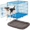 Frisco Fold & Carry Single Door Collapsible Wire Dog Crate & Frisco Quilted Plush Dog Crate Mat