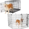 Frisco Heavy Duty Fold & Carry Double Door Collapsible Wire Dog Crate & Frisco Wire Dog & Small Pet Exercise Pen With Step-Through Door