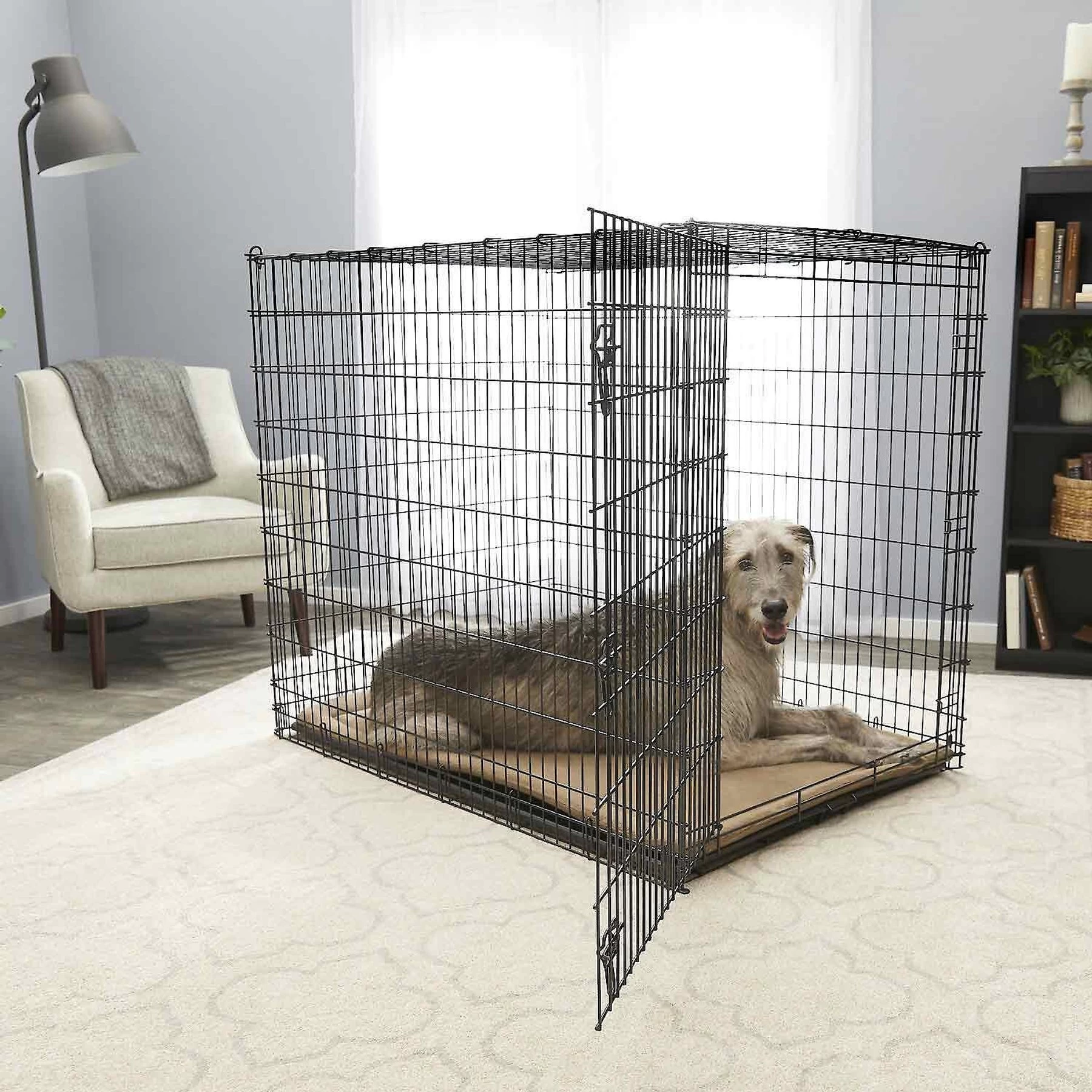 Frisco Heavy Duty Single Door Wire Dog Crate & Frisco Quilted Dog Crate Mat 3 Frisco Heavy Duty Single Door Wire Dog Crate & Frisco Quilted Dog Crate Mat - Image 3