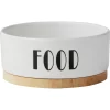 Frisco Ceramic Food Dog & Cat Bowl With Wood Base