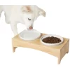 Frisco Ceramic Dog & Cat Double Diner With Elevated Wood Stand