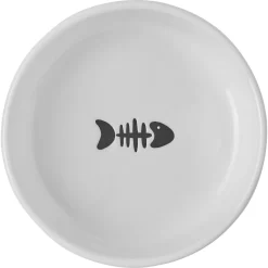 Frisco Round Meow Non-skid Ceramic Cat Bowl With Wood Base -Frisco Shop 256078 PT4. AC SS1800 V1615312284