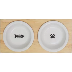 Frisco Double Elevated Cat Bowl With Wood Stand -Frisco Shop 256082 PT4. AC SS1800 V1615313792