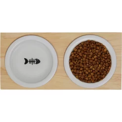 Frisco Double Elevated Cat Bowl With Wood Stand -Frisco Shop 256082 PT5. AC SS1800 V1615313218