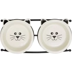 Frisco Cat Face Non-skid Elevated Double Ceramic Cat Bowl -Frisco Shop 256113 PT4. AC SS1800 V1615312897