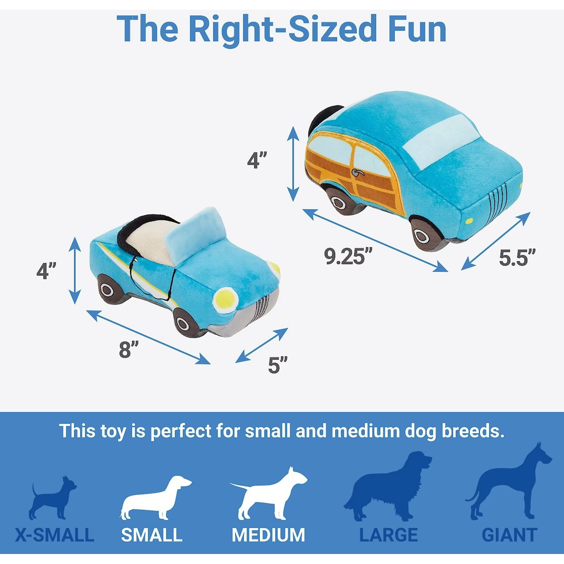 Frisco Road Trip Cruisers Plush Squeaky Dog Toy, 2 Count 2 Frisco Road Trip Cruisers Plush Squeaky Dog Toy, 2 Count - Image 2