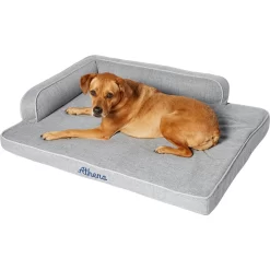 Frisco Faux Linen Corner Personalized Bolster Dog Bed W/Removable Cover, Harbour Blue, XL -Frisco Shop 262161 PT2. AC SS1800 V1615568485