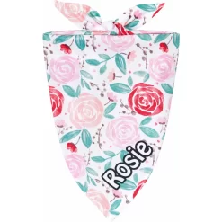 Frisco Watercolor Roses Personalized Dog & Cat Bandana