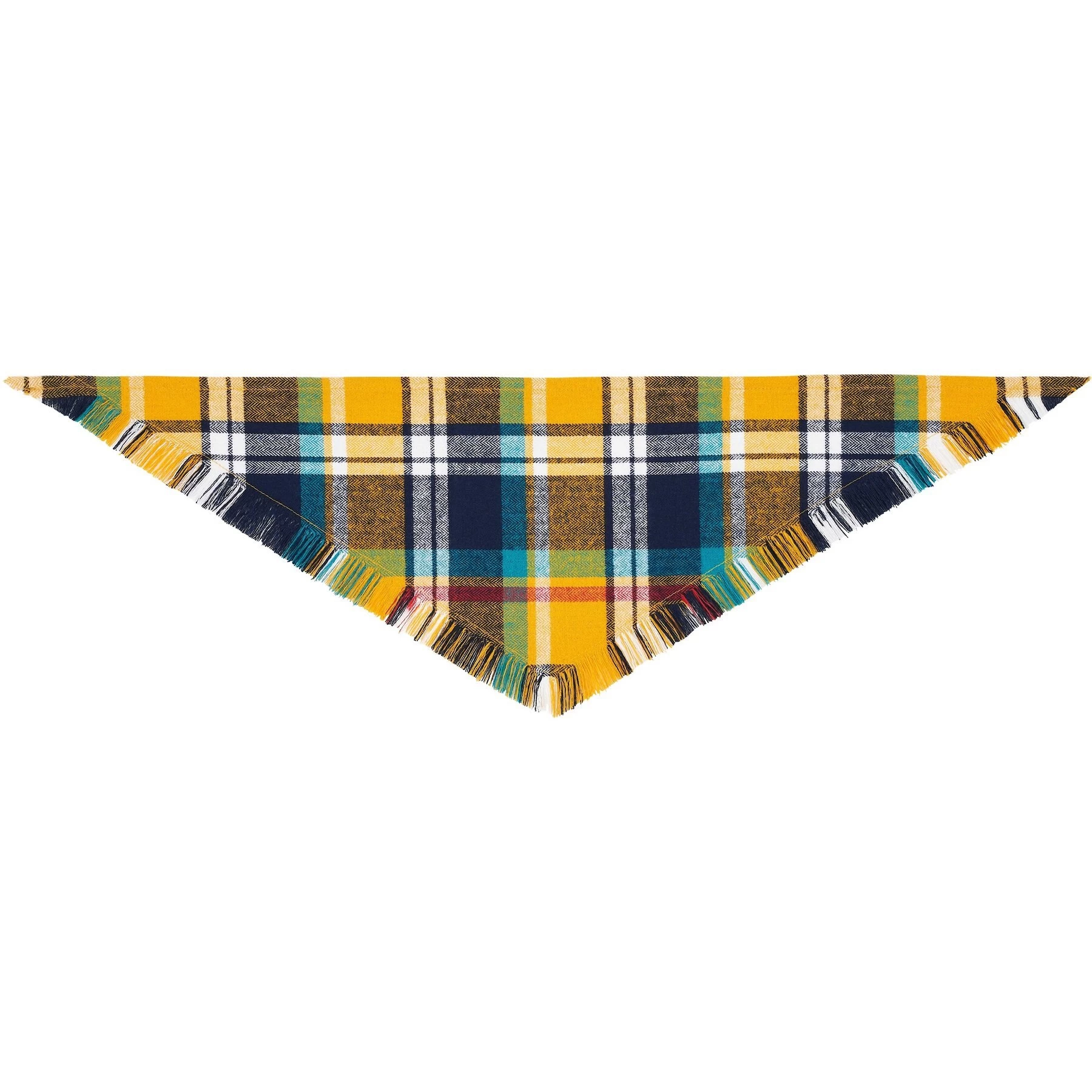 Frisco Blue/Yellow Plaid Dog & Cat Flannel Bandana 5 Frisco Blue/Yellow Plaid Dog & Cat Flannel Bandana - Image 5