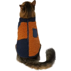 Frisco Lightweight Colorblock Dog & Cat Zippered Sherpa Fleece Vest, Blue/Brown -Frisco Shop 268191 PT2. AC SS1800 V1628797710