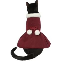 Frisco Mediumweight Pom Pom Bow Dog & Cat Peacoat Dress, Red -Frisco Shop 268200 PT2. AC SS1800 V1628797391