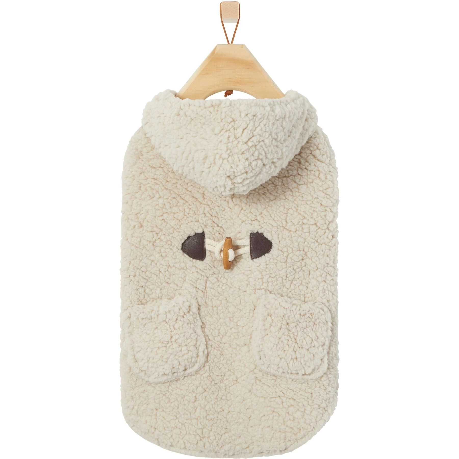 Frisco Lightweight Soft Sherpa Dog & Cat Coat, Oatmeal 4 Frisco Lightweight Soft Sherpa Dog & Cat Coat, Oatmeal - Image 4