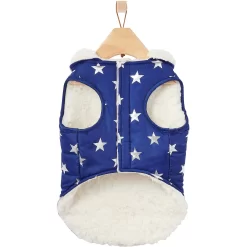 Frisco Mediumweight Metallic Star Print Insulated Dog & Cat Parka, Navy -Frisco Shop 268413 PT5. AC SS1800 V1628821999