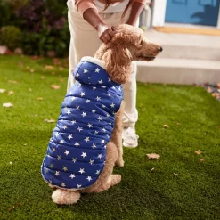 Frisco Mediumweight Metallic Star Print Insulated Dog & Cat Parka, Navy -Frisco Shop 268413 PT8. AC SS1800 V1629757357