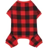 Frisco Dog & Cat Cozy Polar Fleece PJs, Red Plaid