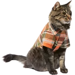 Frisco Orange & Olive Plaid Dog & Cat Flannel Shirt -Frisco Shop 268612 PT3. AC SS1800 V1637659314