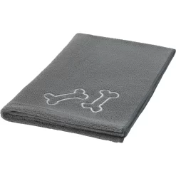 Frisco Embroidered Pawprint Microfiber Dog Bath Towel