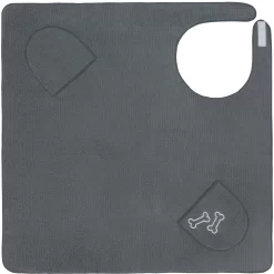 Frisco Embroidered Pawprint Microfiber Dog Bath Cape Towel