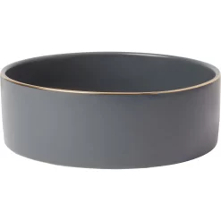 Frisco Modern Gold Rim Ceramic Dog & Cat Bowl