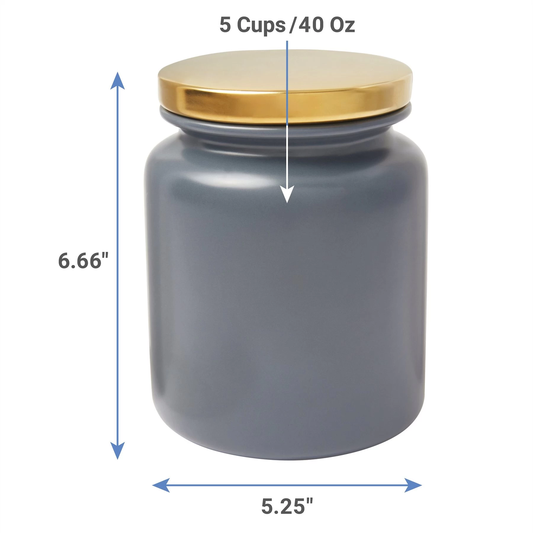 Frisco Modern Gold Rim Ceramic Treat Jar 2 Frisco Modern Gold Rim Ceramic Treat Jar - Image 2