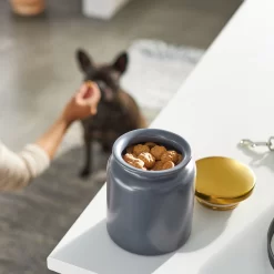 Frisco Modern Gold Rim Ceramic Treat Jar 7 Frisco Modern Gold Rim Ceramic Treat Jar -Frisco Shop 270190 PT2. AC SS1800 V1620762371