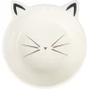 Frisco Cat Face Non-skid Ceramic Cat Bowl, White