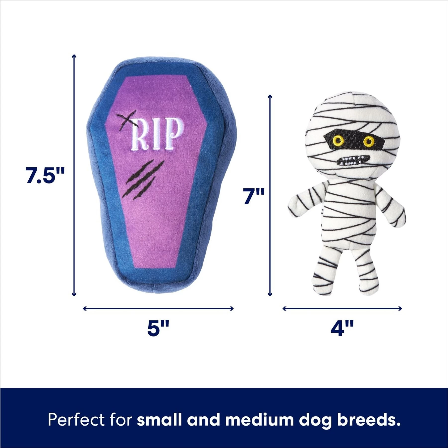 Frisco Halloween Mummy & Coffin Plush Squeaky Dog Toy 2 Frisco Halloween Mummy & Coffin Plush Squeaky Dog Toy - Image 2