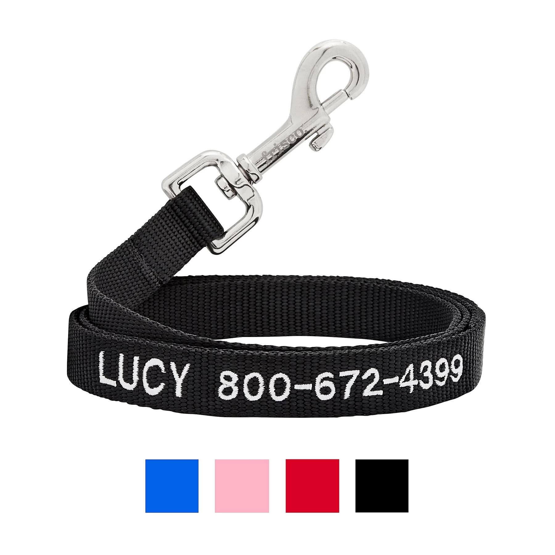 Frisco Solid Nylon Personalized Dog Leash 1 Frisco Solid Nylon Personalized Dog Leash
