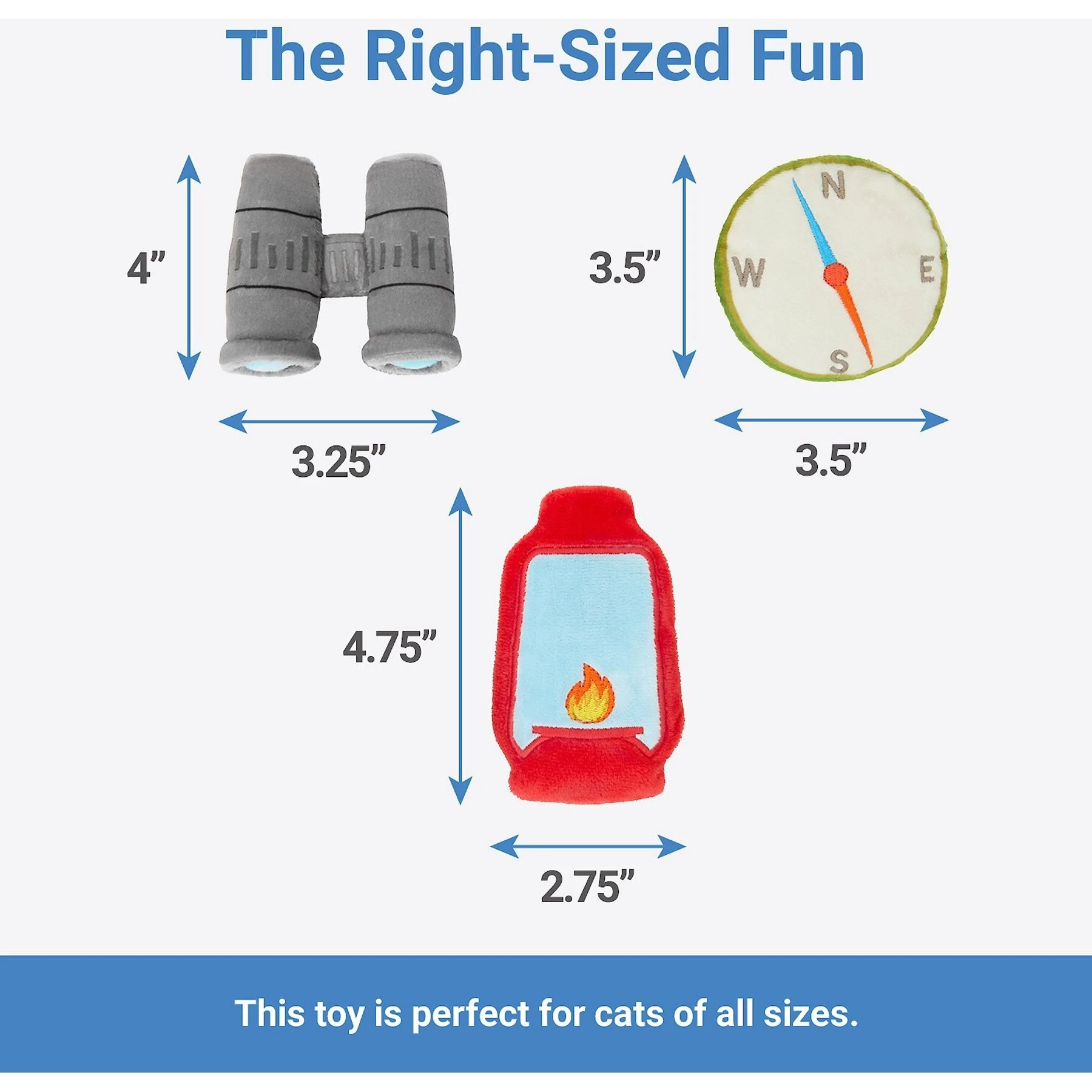 Frisco Camping Compass & Lantern Plush Cat Toy With Catnip, 2 Count 2 Frisco Camping Compass & Lantern Plush Cat Toy With Catnip, 2 Count - Image 2