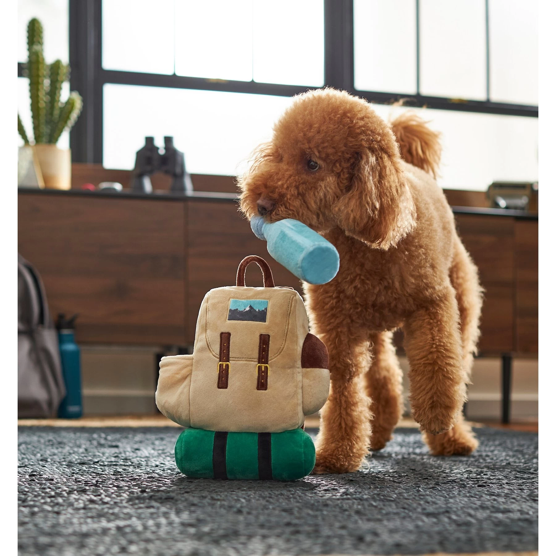 Frisco Camping Backpack Plush Squeaky Dog Toy 3 Frisco Camping Backpack Plush Squeaky Dog Toy - Image 3