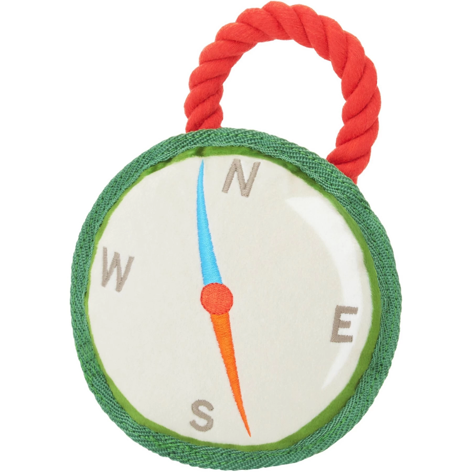 Frisco Camping Compass Plush With Rope Squeaky Dog Toy 1 Frisco Camping Compass Plush With Rope Squeaky Dog Toy