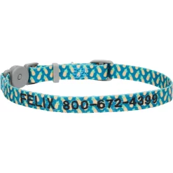 Frisco Pineapple Polyester Personalized Breakaway Cat Collar With Bell