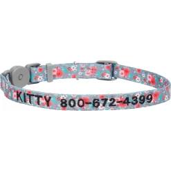 Frisco Rose Polyester Personalized Breakaway Cat Collar With Bell