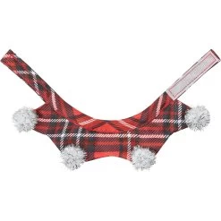 Frisco Red Plaid Guinea Pig Ruffle Collar With Pom Poms -Frisco Shop 276180 PT5. AC SS1800 V1631303110
