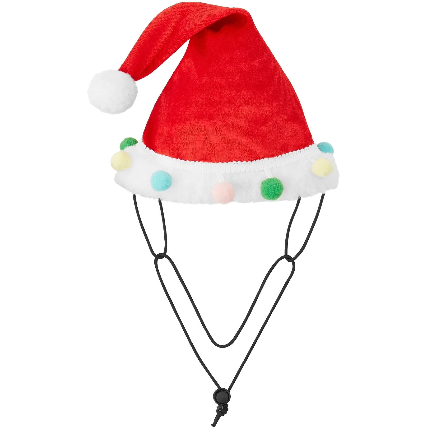 Frisco Holiday Poms Dog & Cat Santa Hat 1 Frisco Holiday Poms Dog & Cat Santa Hat