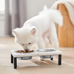 Frisco Marble Elevated Stainless Steel Double Diner Dog & Cat Bowls -Frisco Shop 277559 PT2. AC SS1800 V1630346721