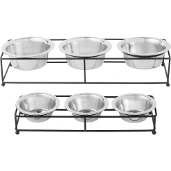 Frisco Multi Pet Feeding 3-Bowls Straight Stainless Steel Dog & Cat Bowl -Frisco Shop 277568 PT5. AC SS1800 V1627936036
