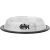 Frisco Fish Print Non-Skid Stainless Steel Dish Cat Bowl