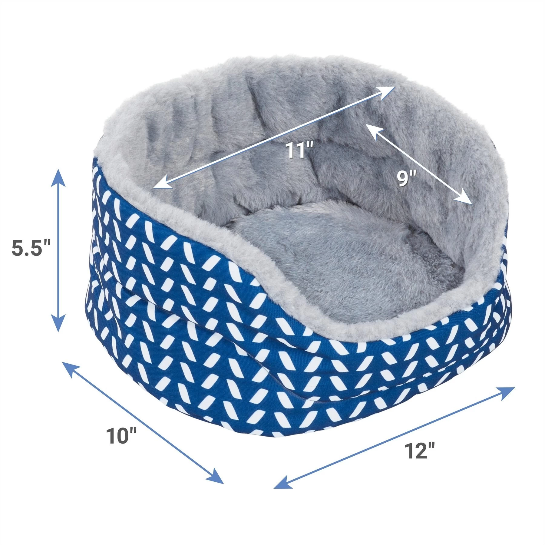 Frisco Herringbone Small Pet Plush Round Cuddler 2 Frisco Herringbone Small Pet Plush Round Cuddler - Image 2