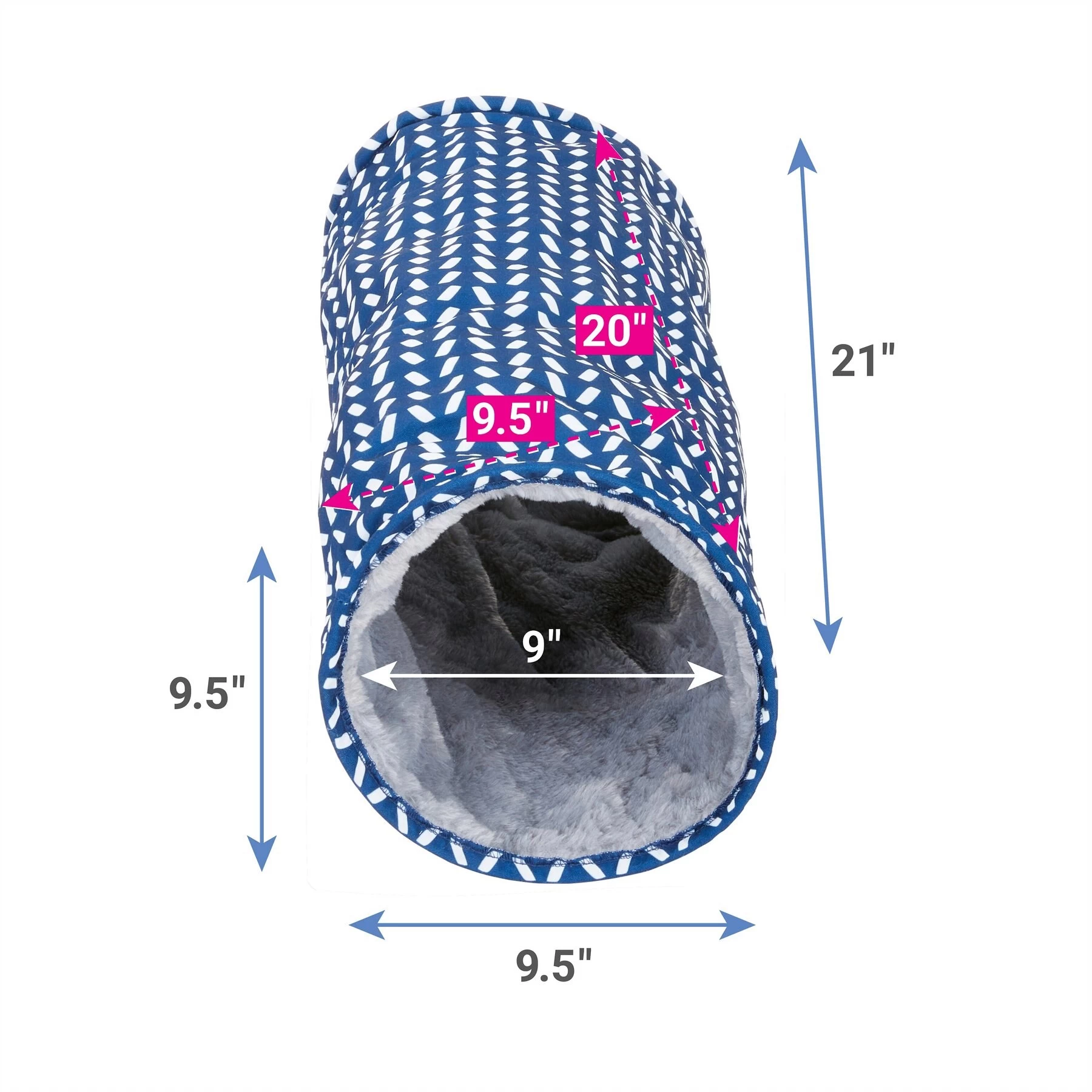 Frisco Herringbone Small Pet Crinkle Plush Tunnel 2 Frisco Herringbone Small Pet Crinkle Plush Tunnel - Image 2