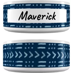 Frisco Personalized Mudcloth Dog Bowl