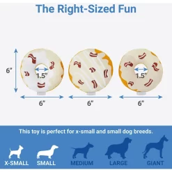 Frisco Fall Maple Bacon Donuts Plush Squeaky Dog Toy, 3 Count -Frisco Shop 285613 PT2. AC SS1800 V1633969278