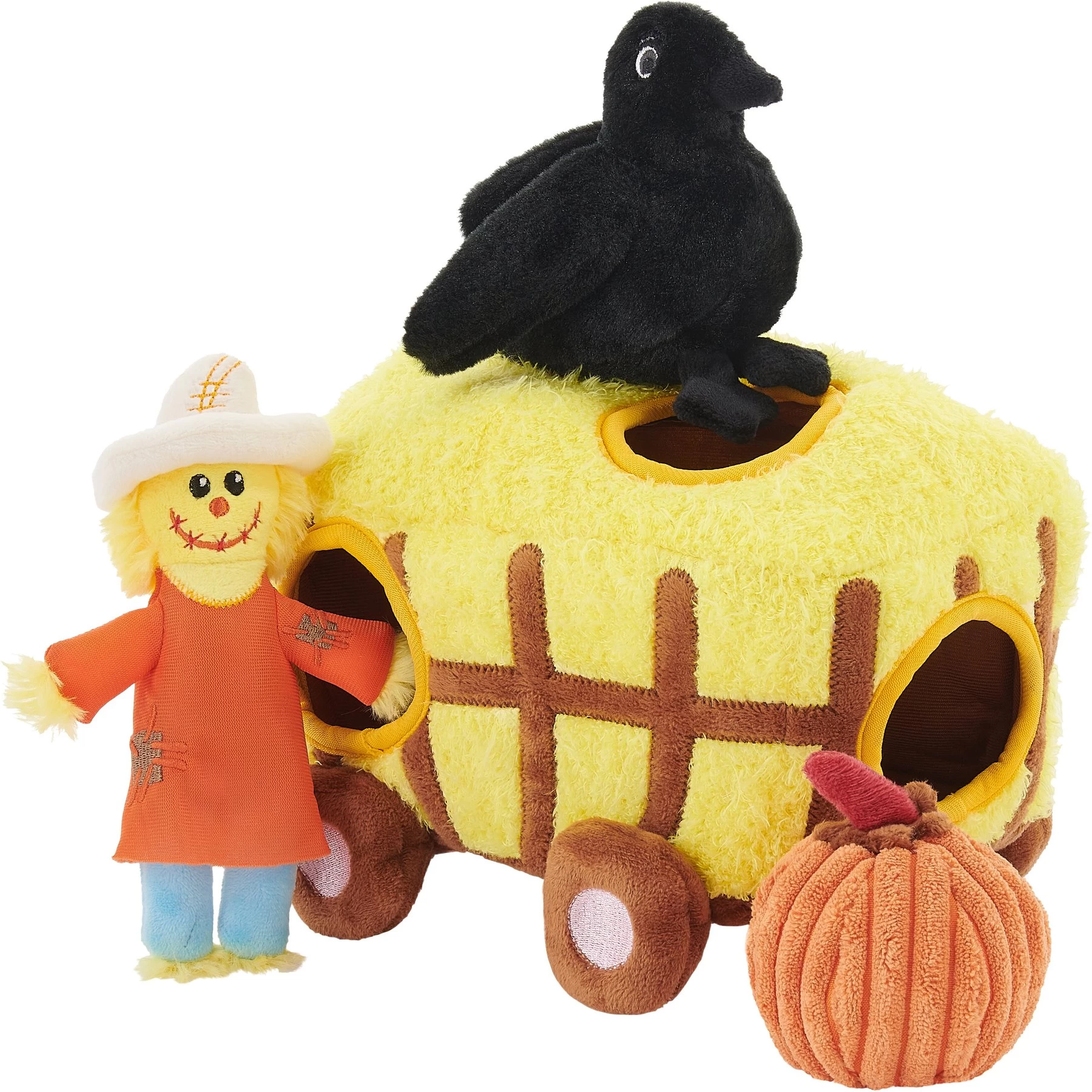 Frisco Fall Hay Wagon Hide & Seek Puzzle Plush Squeaky Dog Toy 1 Frisco Fall Hay Wagon Hide & Seek Puzzle Plush Squeaky Dog Toy