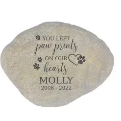Frisco "Paws On Our Hearts" Personalized Dog & Cat Memorial Garden Stone