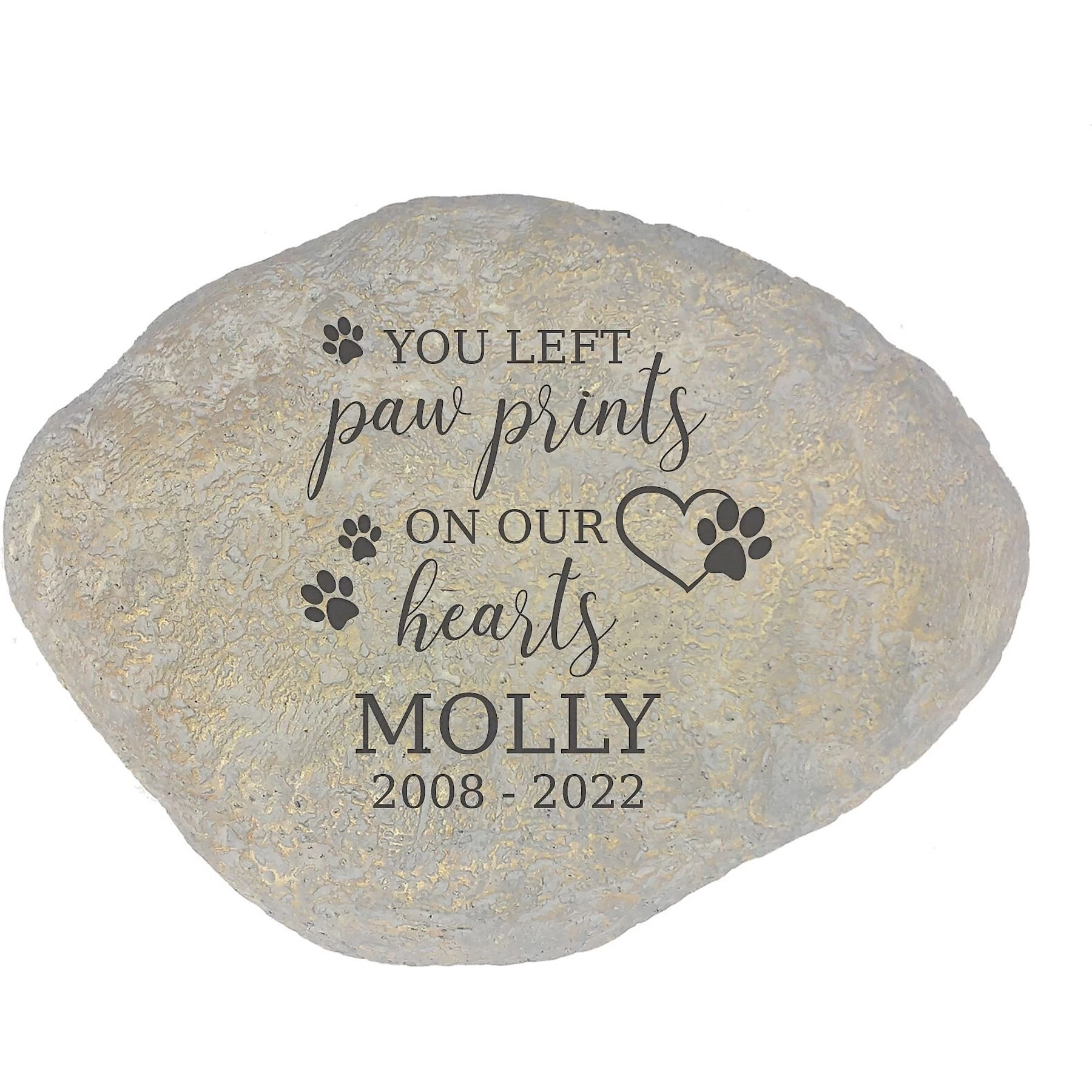 Frisco "Paws On Our Hearts" Personalized Dog & Cat Memorial Garden Stone 1 Frisco "Paws On Our Hearts" Personalized Dog & Cat Memorial Garden Stone