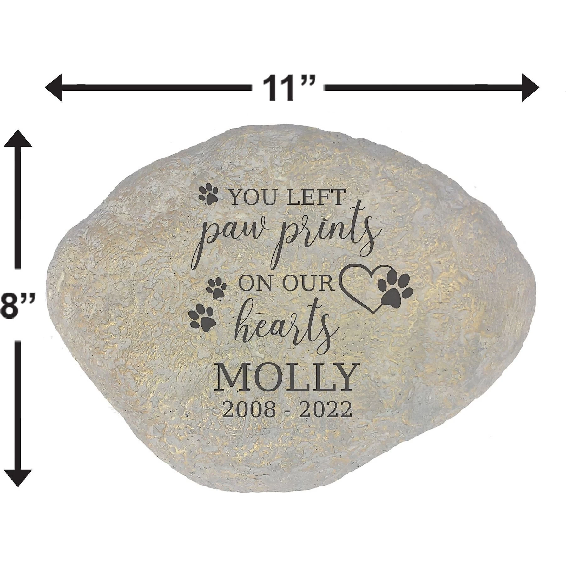 Frisco "Paws On Our Hearts" Personalized Dog & Cat Memorial Garden Stone 2 Frisco "Paws On Our Hearts" Personalized Dog & Cat Memorial Garden Stone - Image 2